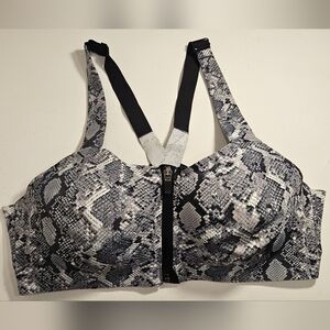 Victoria’s Secret Sport Front-Close Clasp Zipper Push-Up Bra Snakeskin Print 38D